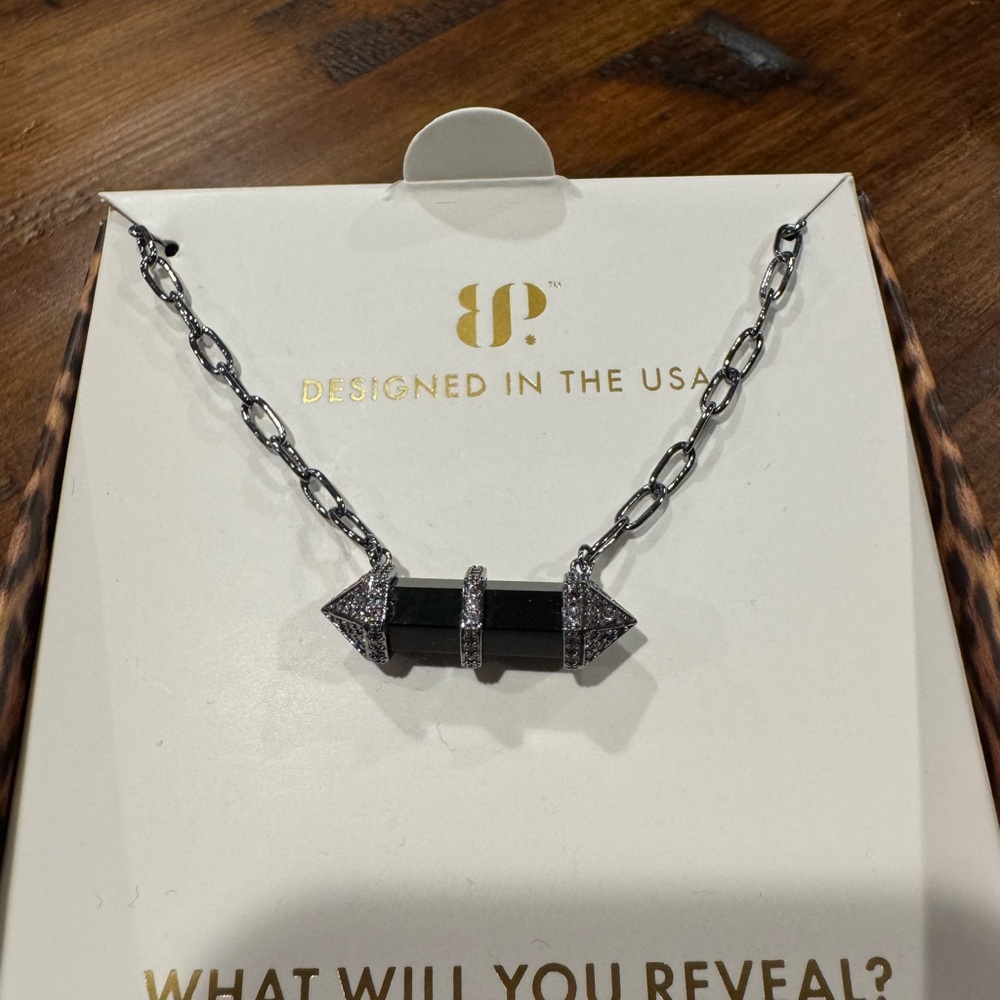 Untamed Collection - Bomb Party Black Crystal Pendant Necklace Hematite